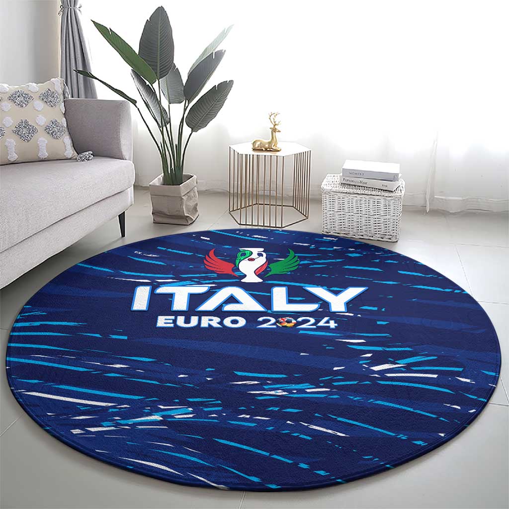 Italy Football 2024 Round Carpet Trophy Wing Style