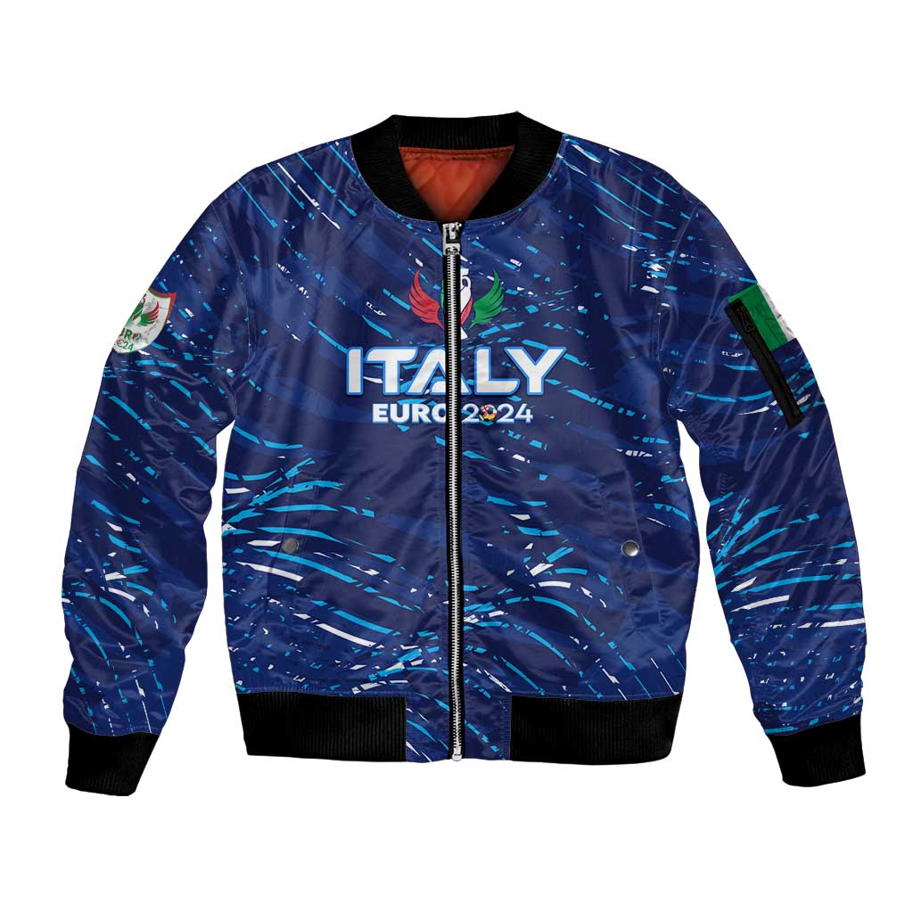Personalized Italy Football 2024 Sleeve Zip Bomber Jacket Trophy Wing Style - Wonder Print Shop