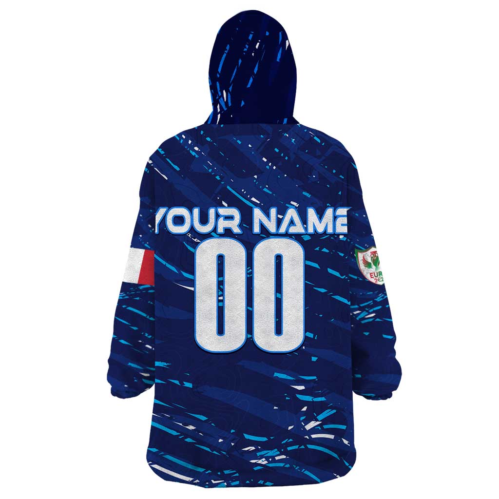 Personalized Italy Football 2024 Wearable Blanket Hoodie Trophy Wing Style - Wonder Print Shop