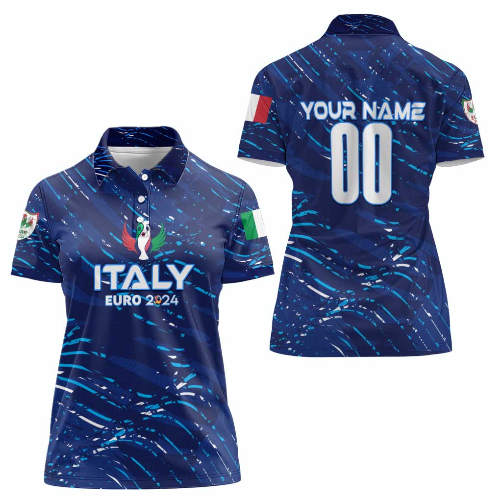 Personalized Italy Football 2024 Women Polo Shirt Trophy Wing Style - Wonder Print Shop