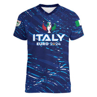 Personalized Italy Football 2024 Women V-Neck T-Shirt Trophy Wing Style - Wonder Print Shop