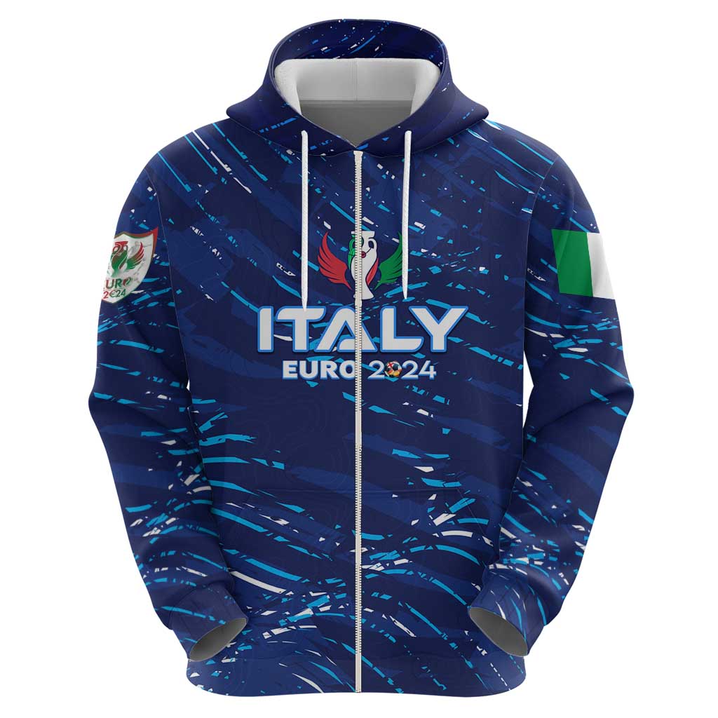 Personalized Italy Football 2024 Zip Hoodie Trophy Wing Style - Wonder Print Shop