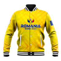 Personalized Romania Football 2024 Baseball Jacket Trophy Wing Style - Wonder Print Shop