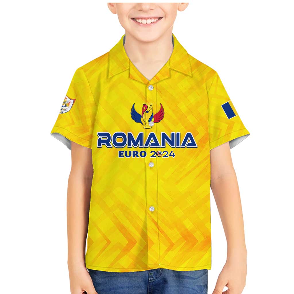 Personalized Romania Football 2024 Family Matching Mermaid Dress and Hawaiian Shirt Trophy Wing Style - Wonder Print Shop