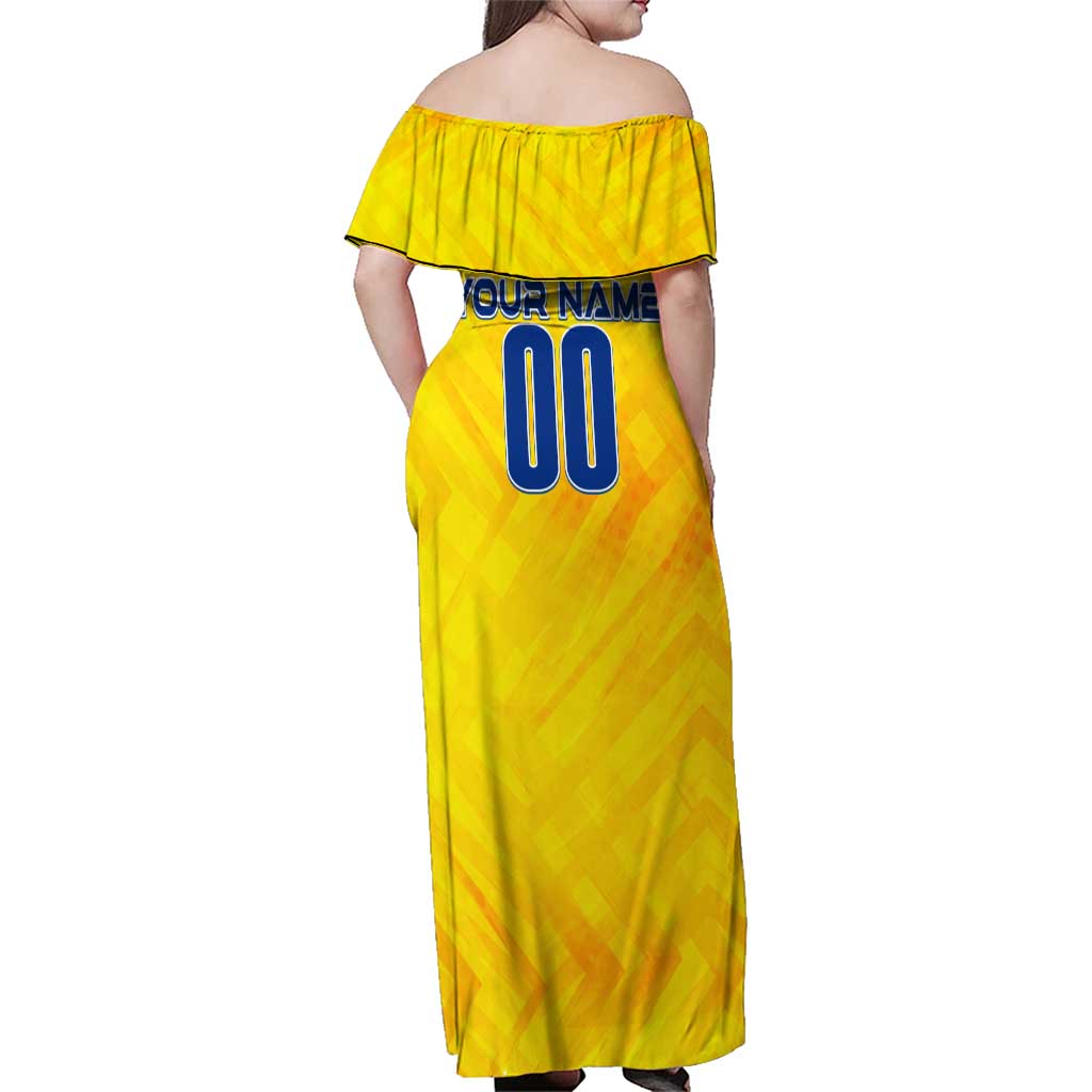 Personalized Romania Football 2024 Family Matching Off Shoulder Maxi Dress and Hawaiian Shirt Trophy Wing Style - Wonder Print Shop