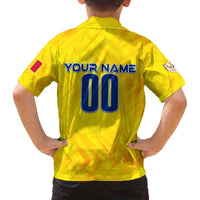 Personalized Romania Football 2024 Family Matching Off Shoulder Short Dress and Hawaiian Shirt Trophy Wing Style - Wonder Print Shop