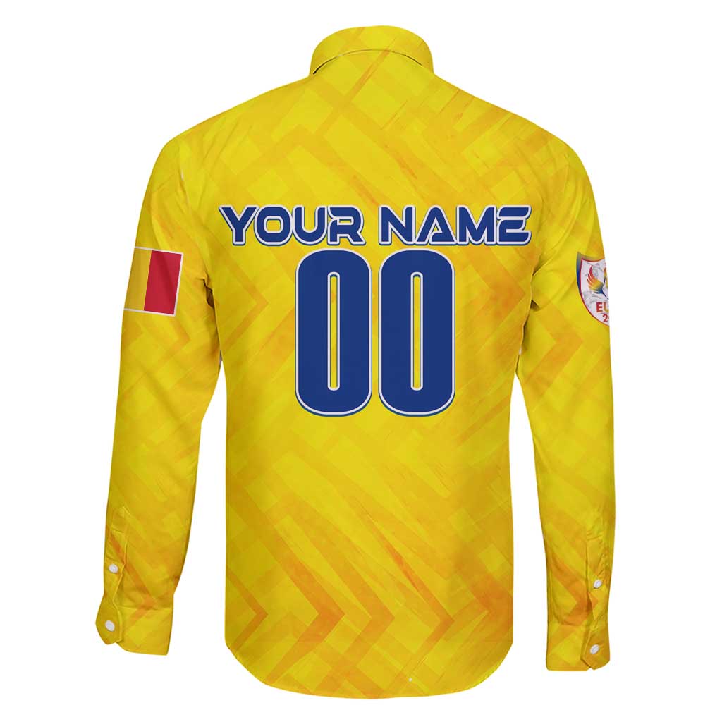 Personalized Romania Football 2024 Family Matching Short Sleeve Bodycon Dress and Hawaiian Shirt Trophy Wing Style - Wonder Print Shop