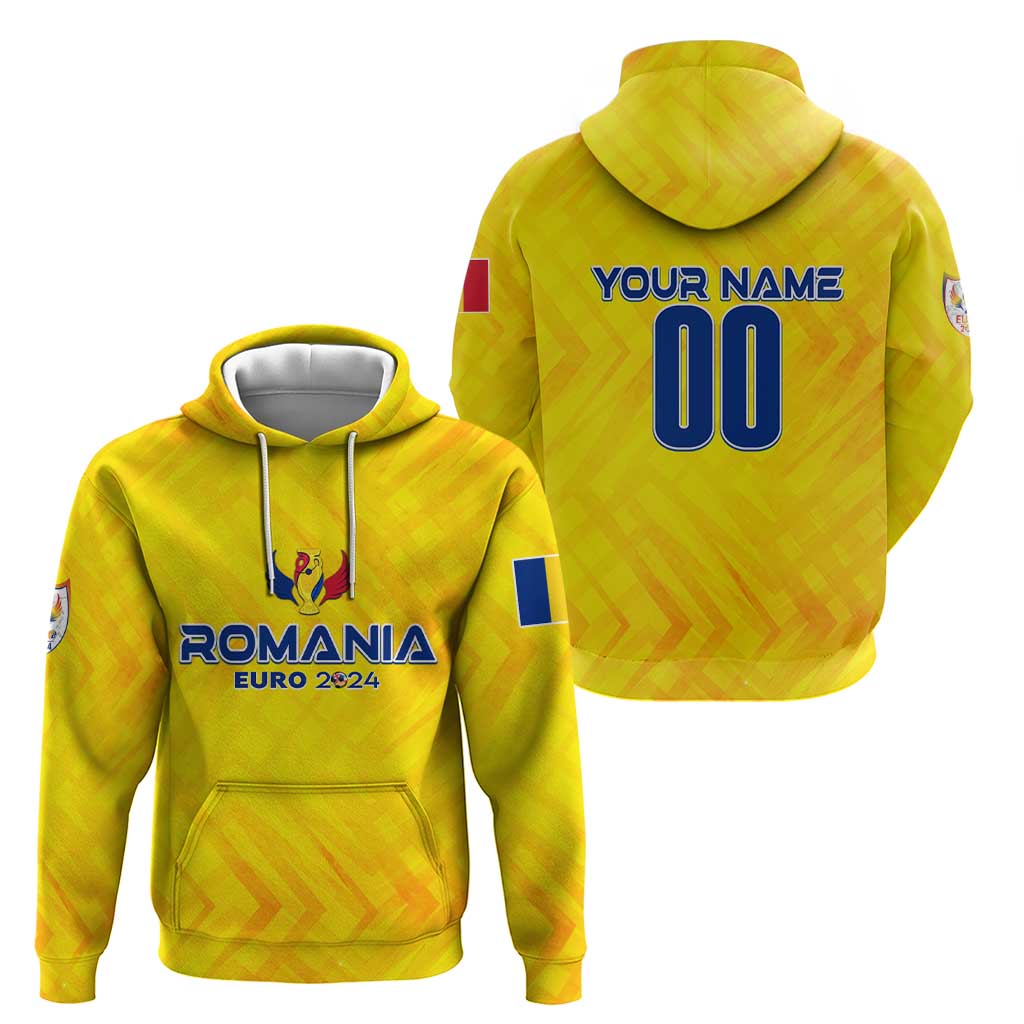 Personalized Romania Football 2024 Hoodie Trophy Wing Style - Wonder Print Shop