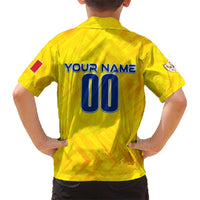 Personalized Romania Football 2024 Kid Hawaiian Shirt Trophy Wing Style - Wonder Print Shop