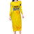 Personalized Romania Football 2024 Long Sleeve Bodycon Dress Trophy Wing Style - Wonder Print Shop