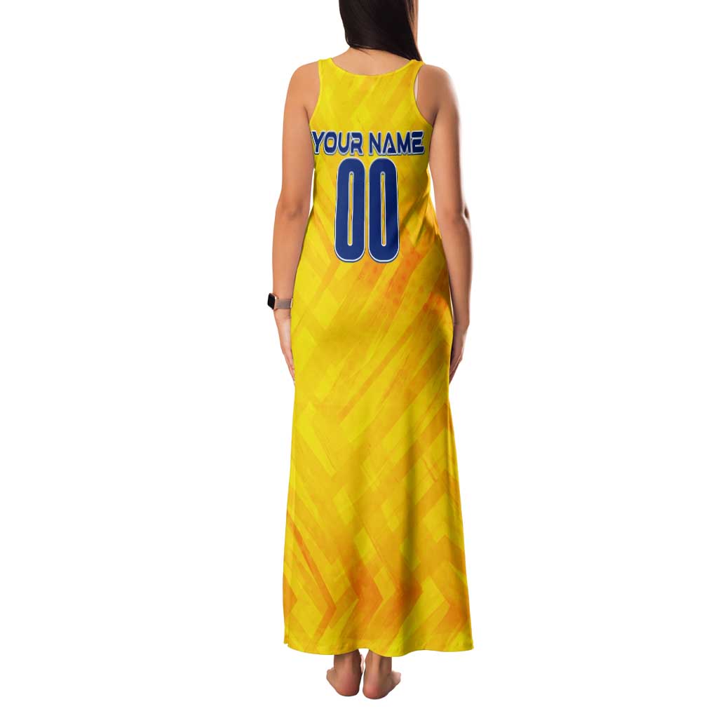 Personalized Romania Football 2024 Tank Maxi Dress Trophy Wing Style - Wonder Print Shop