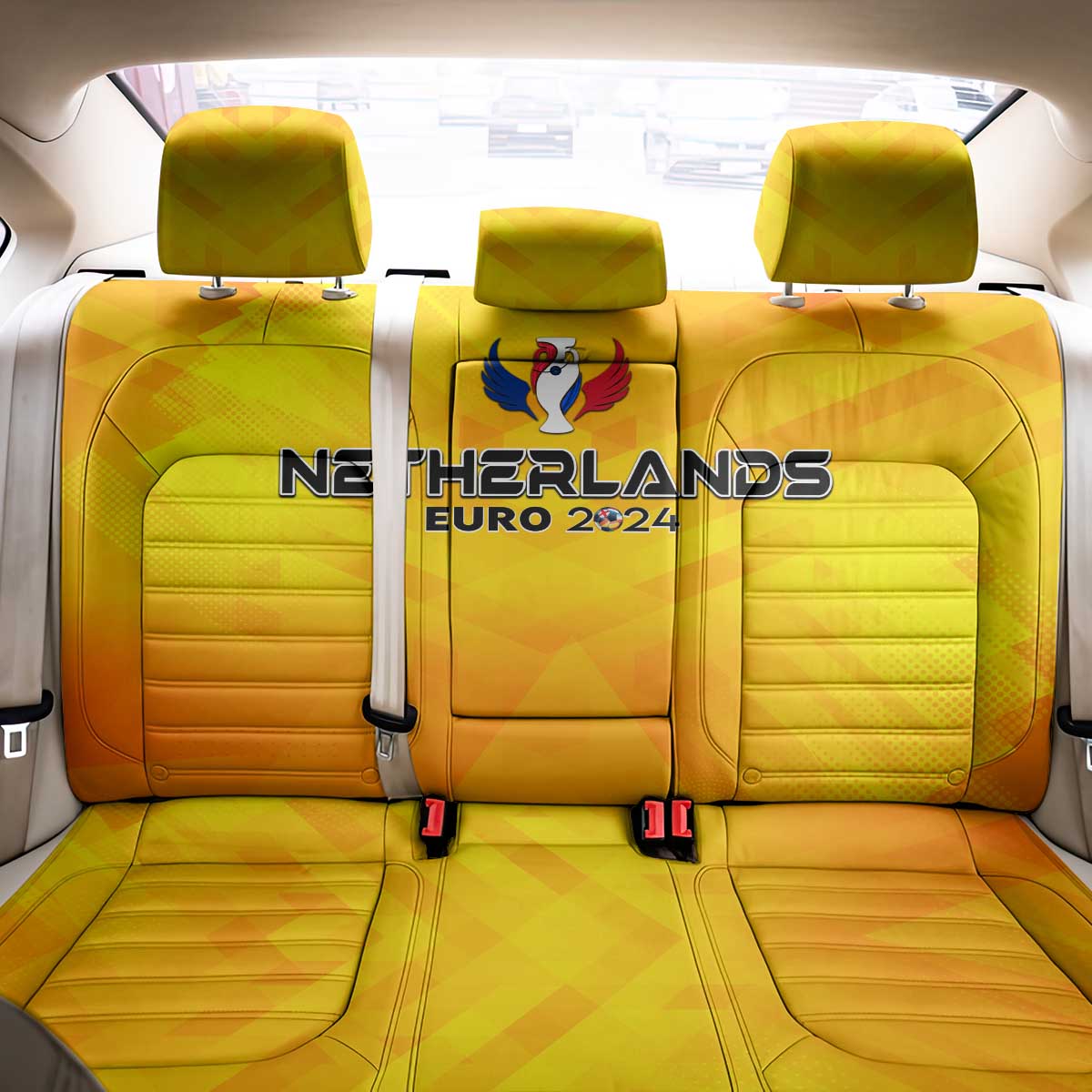 Netherlands Football 2024 Back Car Seat Cover Trophy Wing Style - Wonder Print Shop