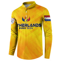 Personalized Netherlands Football 2024 Button Sweatshirt Trophy Wing Style - Wonder Print Shop