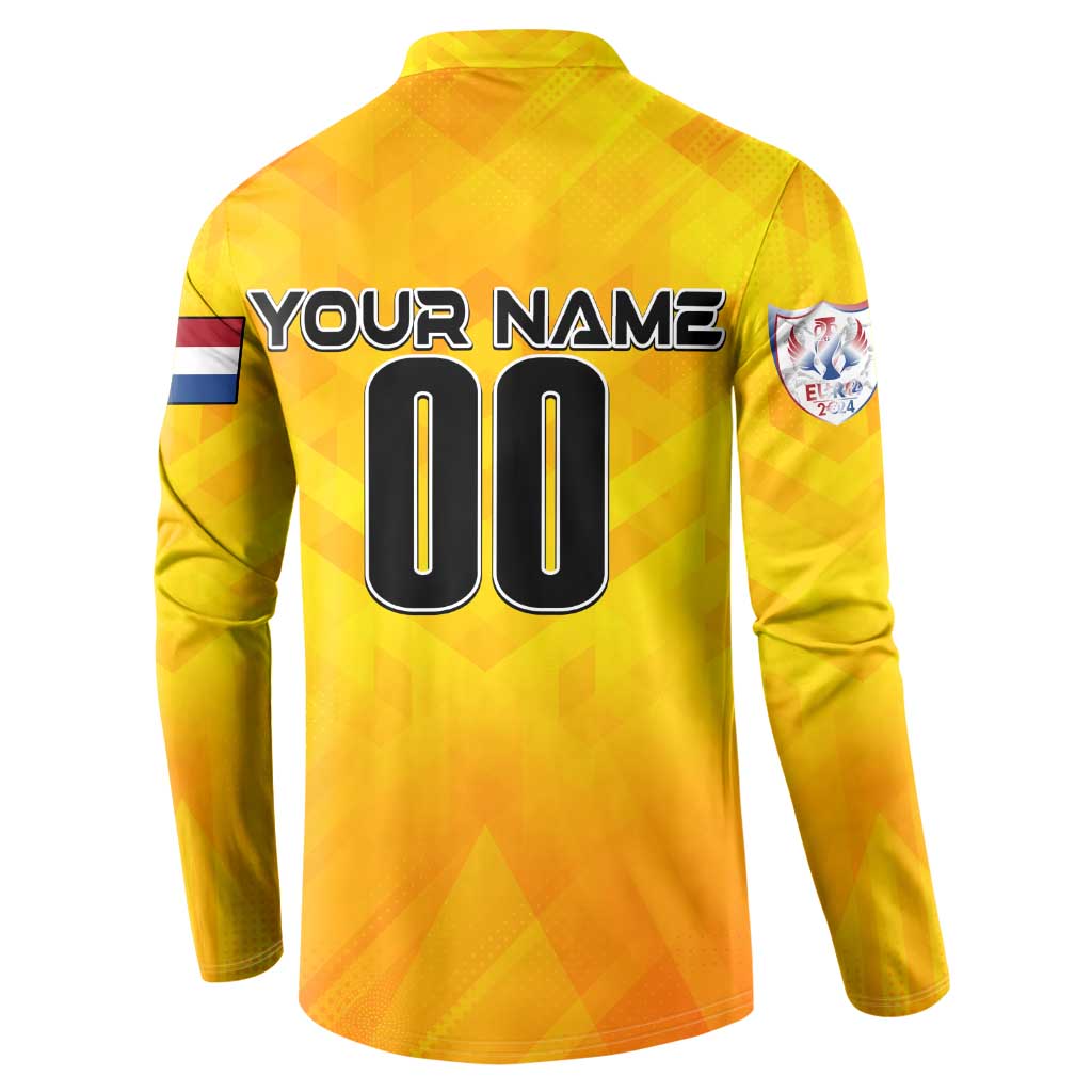 Personalized Netherlands Football 2024 Button Sweatshirt Trophy Wing Style - Wonder Print Shop