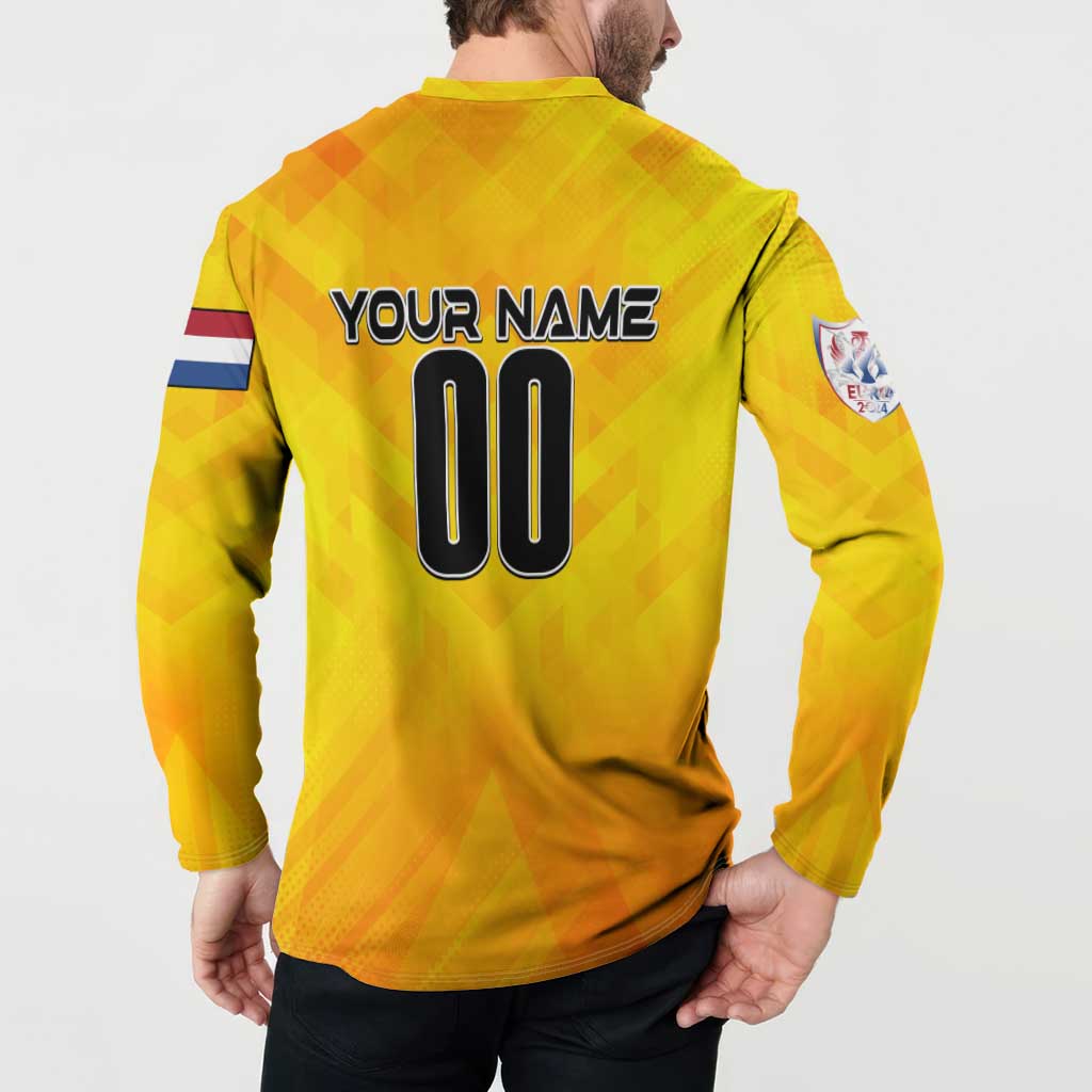 Personalized Netherlands Football 2024 Button Sweatshirt Trophy Wing Style - Wonder Print Shop