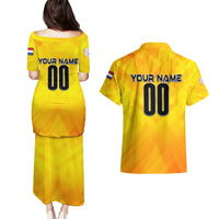Personalized Netherlands Football 2024 Couples Matching Puletasi and Hawaiian Shirt Trophy Wing Style - Wonder Print Shop