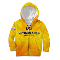 Personalized Netherlands Football 2024 Kid Hoodie Trophy Wing Style - Wonder Print Shop