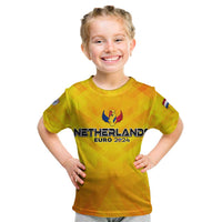 Personalized Netherlands Football 2024 Kid T Shirt Trophy Wing Style - Wonder Print Shop