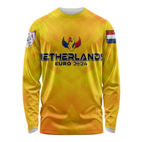 Personalized Netherlands Football 2024 Long Sleeve Shirt Trophy Wing Style - Wonder Print Shop