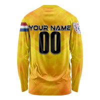 Personalized Netherlands Football 2024 Long Sleeve Shirt Trophy Wing Style - Wonder Print Shop
