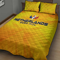 Netherlands Football 2024 Quilt Bed Set Trophy Wing Style - Wonder Print Shop