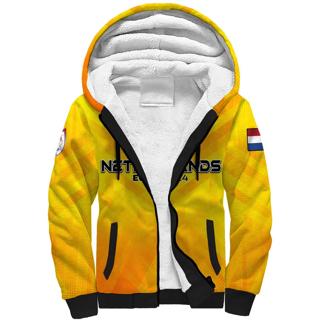 Personalized Netherlands Football 2024 Sherpa Hoodie Trophy Wing Style - Wonder Print Shop