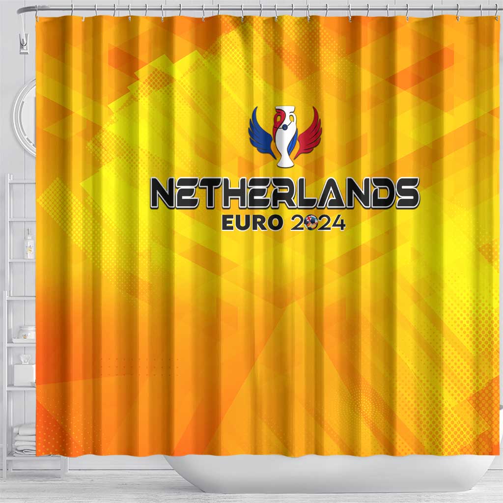 Netherlands Football 2024 Shower Curtain Trophy Wing Style