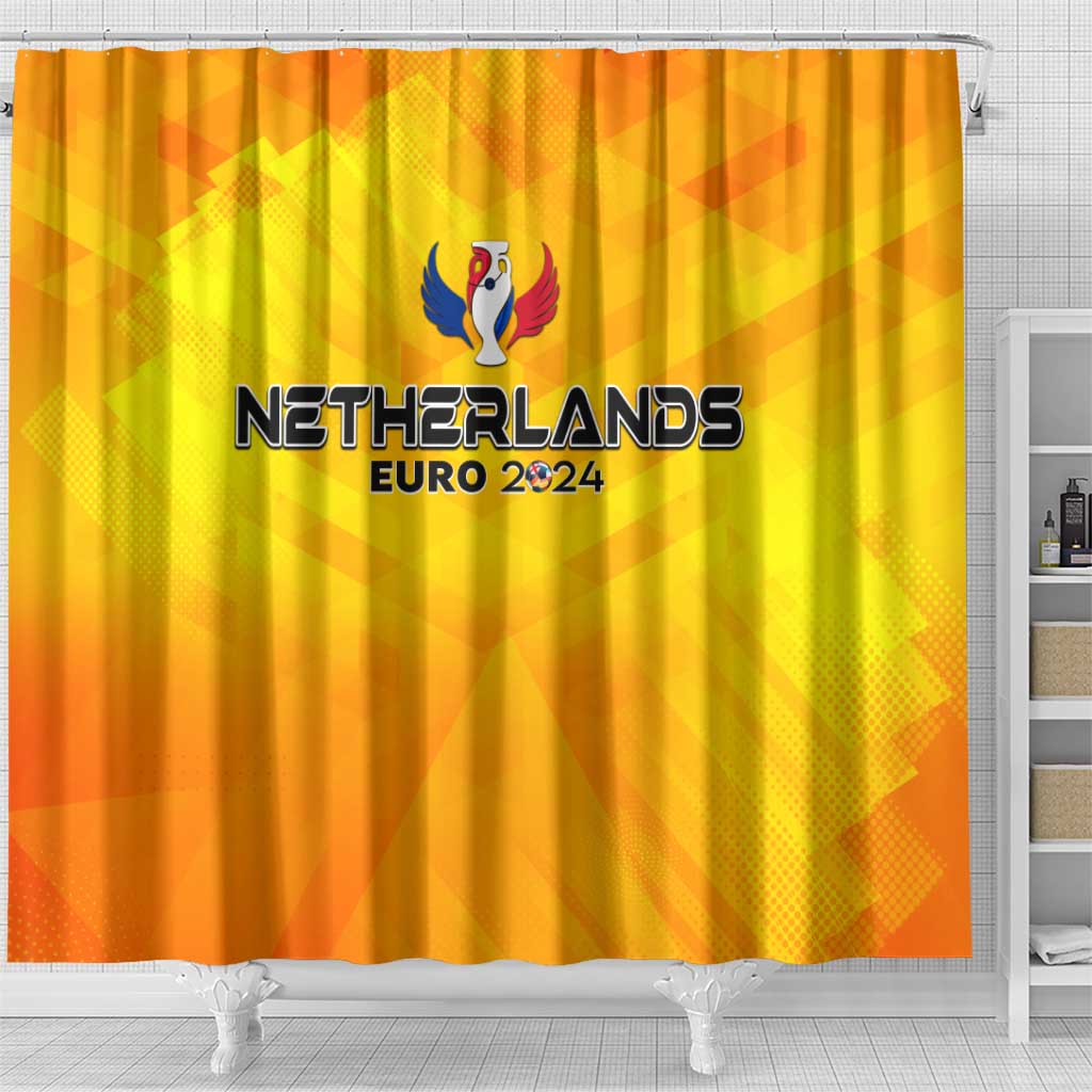 Netherlands Football 2024 Shower Curtain Trophy Wing Style