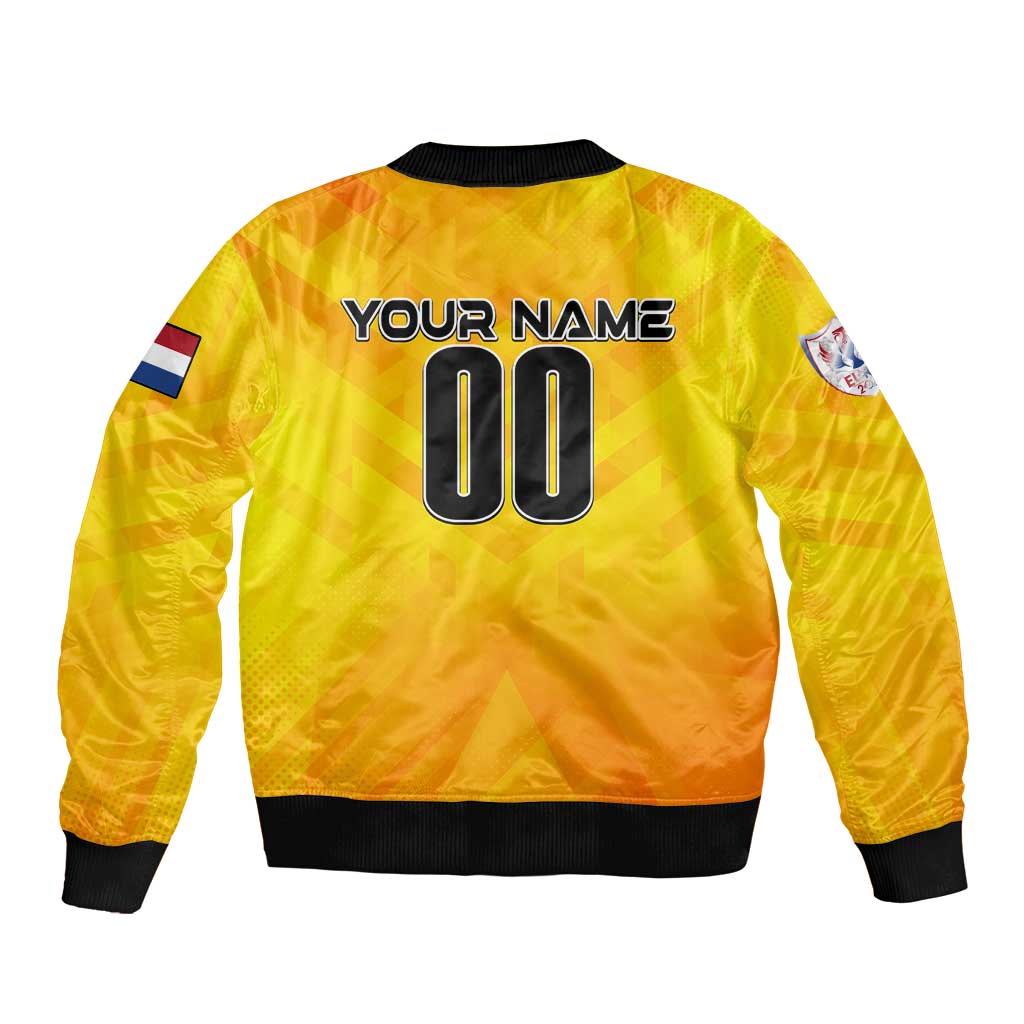 Personalized Netherlands Football 2024 Sleeve Zip Bomber Jacket Trophy Wing Style - Wonder Print Shop