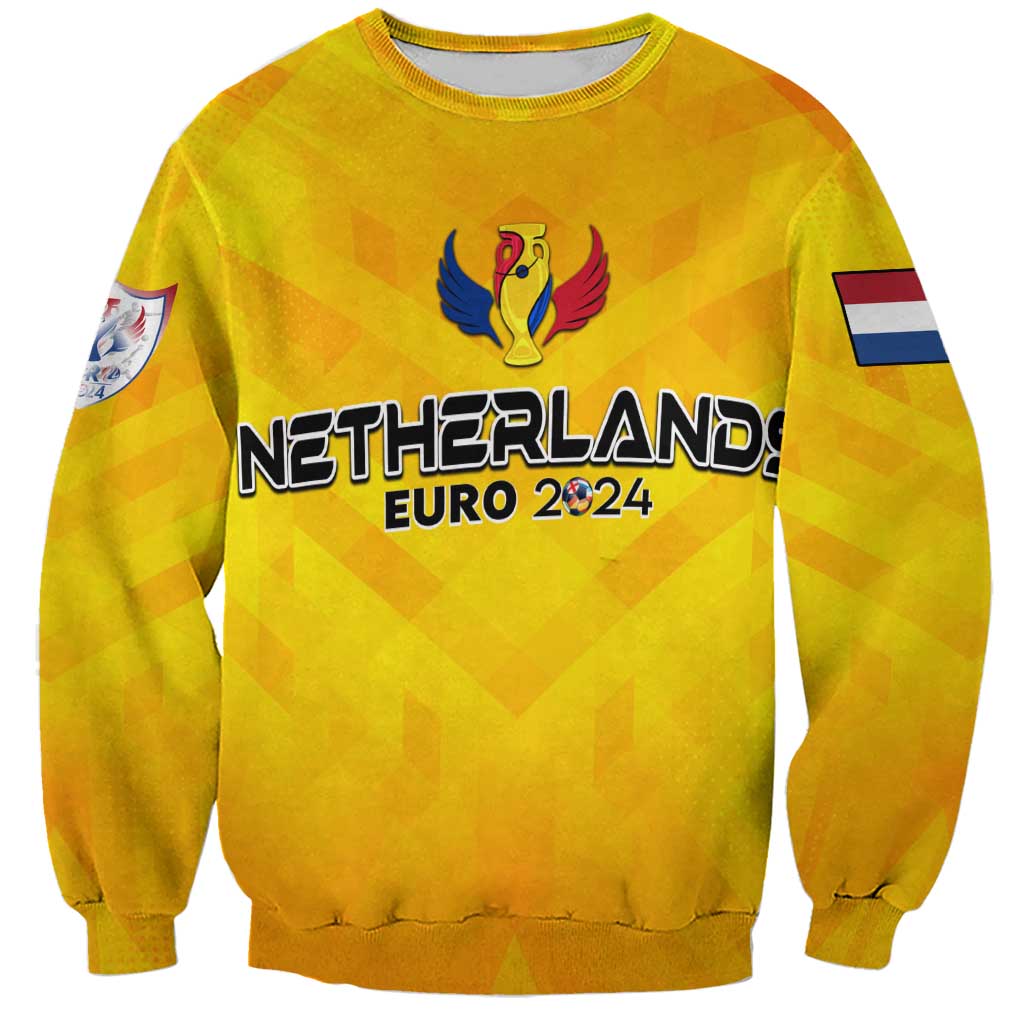 Personalized Netherlands Football 2024 Sweatshirt Trophy Wing Style - Wonder Print Shop