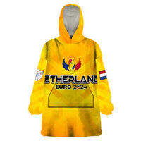 Personalized Netherlands Football 2024 Wearable Blanket Hoodie Trophy Wing Style - Wonder Print Shop