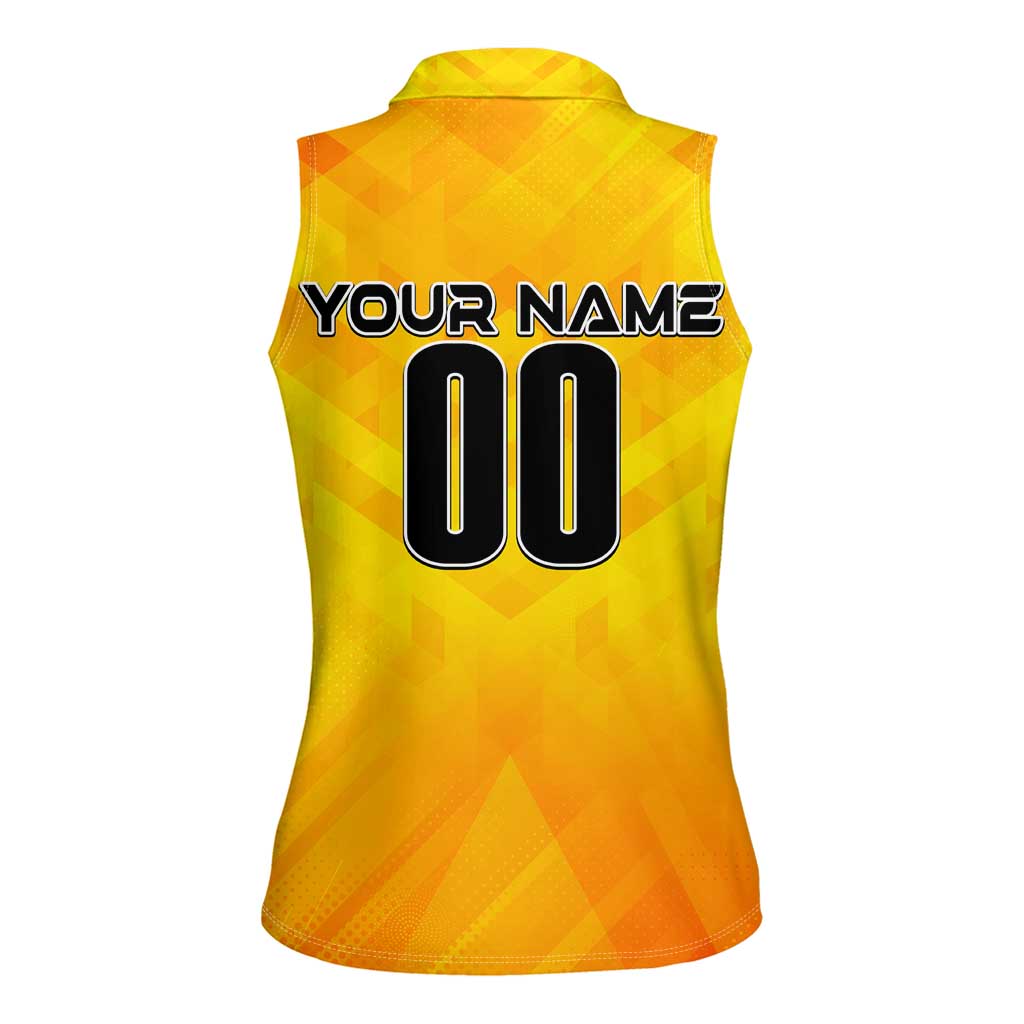 Personalized Netherlands Football 2024 Women Sleeveless Polo Shirt Trophy Wing Style - Wonder Print Shop