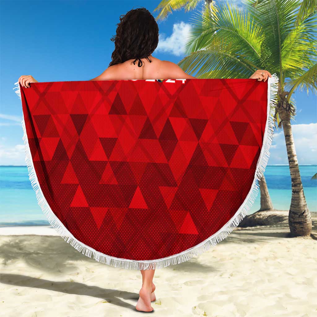 Denmark Football 2024 Beach Blanket Trophy Wing Style - Wonder Print Shop