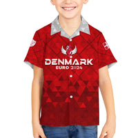 Personalized Denmark Football 2024 Family Matching Off The Shoulder Long Sleeve Dress and Hawaiian Shirt Trophy Wing Style - Wonder Print Shop