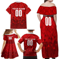Personalized Denmark Football 2024 Family Matching Off Shoulder Maxi Dress and Hawaiian Shirt Trophy Wing Style - Wonder Print Shop