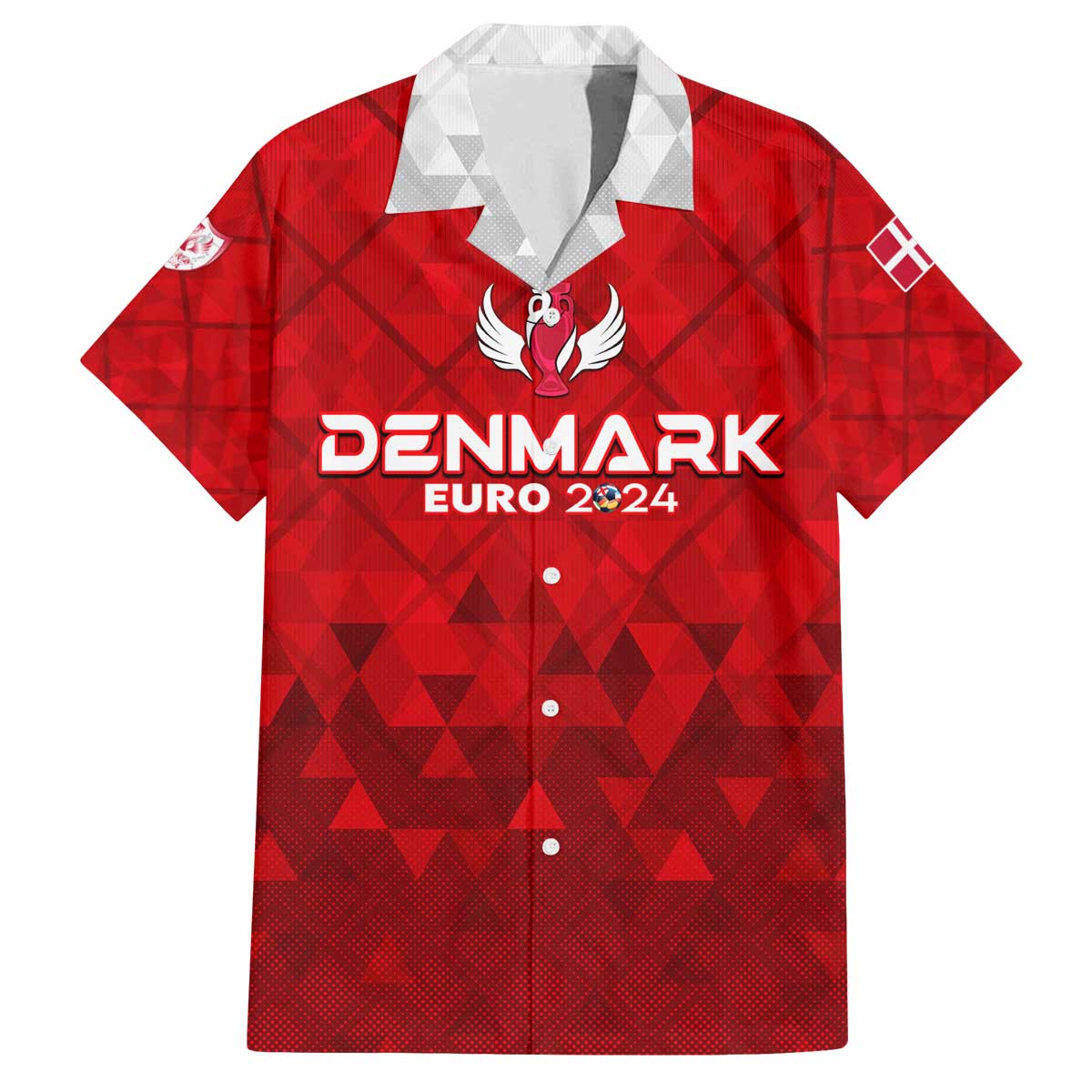 Personalized Denmark Football 2024 Family Matching Puletasi and Hawaiian Shirt Trophy Wing Style - Wonder Print Shop