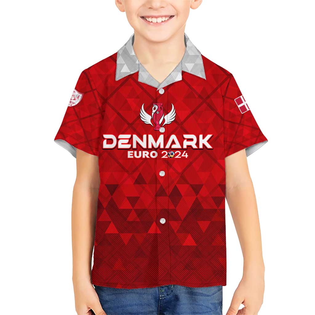 Personalized Denmark Football 2024 Family Matching Short Sleeve Bodycon Dress and Hawaiian Shirt Trophy Wing Style - Wonder Print Shop