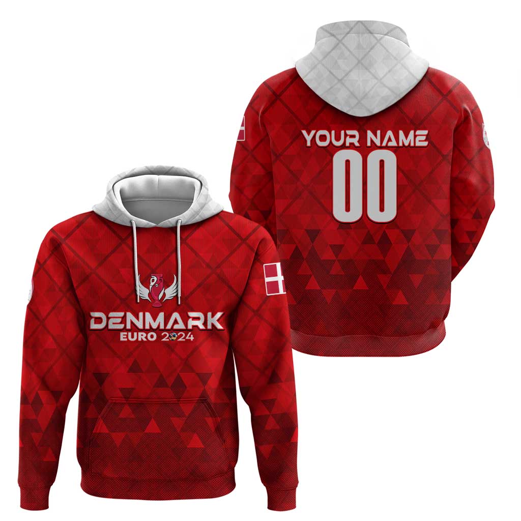 Personalized Denmark Football 2024 Hoodie Trophy Wing Style - Wonder Print Shop