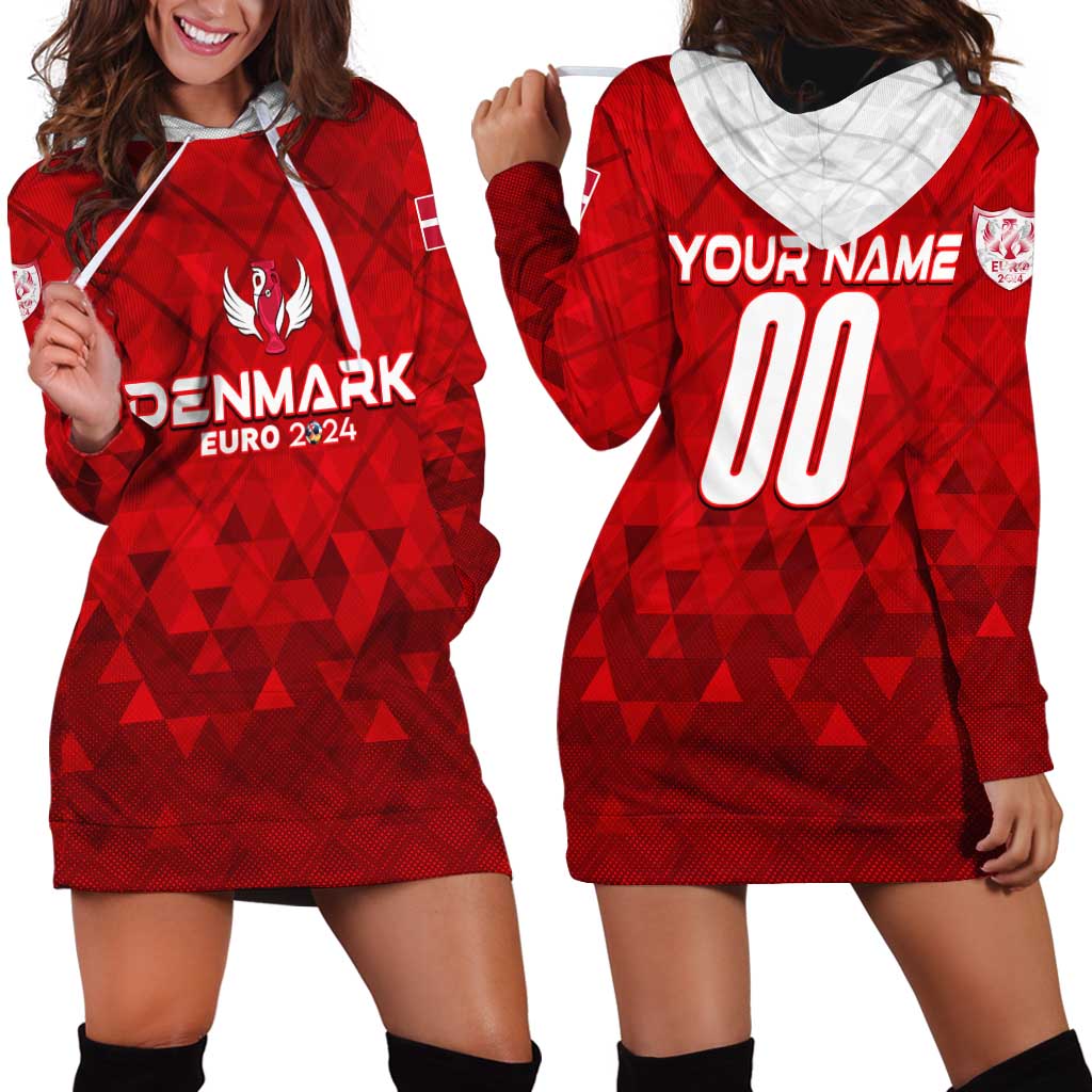 Personalized Denmark Football 2024 Hoodie Dress Trophy Wing Style - Wonder Print Shop