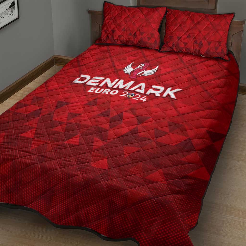 Denmark Football 2024 Quilt Bed Set Trophy Wing Style - Wonder Print Shop