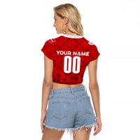 Personalized Denmark Football 2024 Raglan Cropped T Shirt Trophy Wing Style - Wonder Print Shop