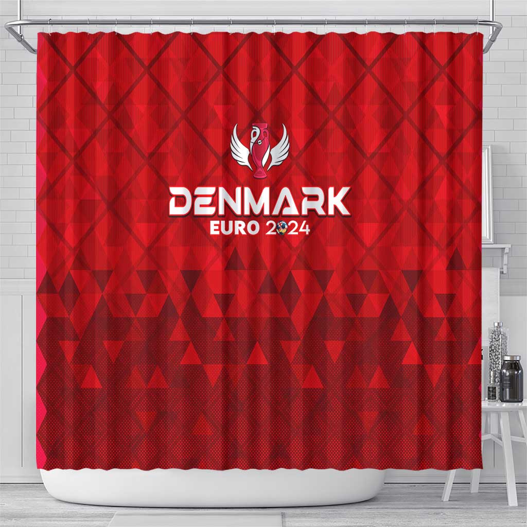 Denmark Football 2024 Shower Curtain Trophy Wing Style