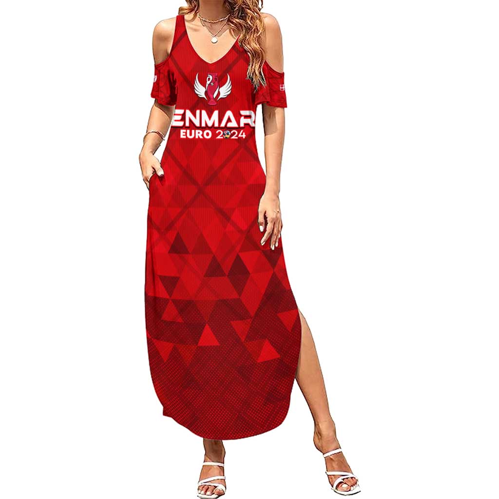 Personalized Denmark Football 2024 Summer Maxi Dress Trophy Wing Style - Wonder Print Shop