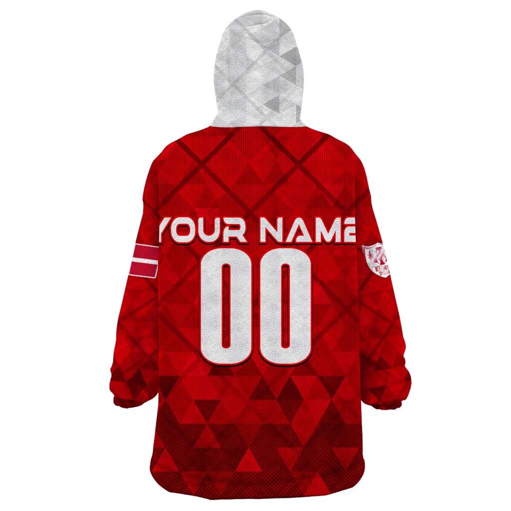 Personalized Denmark Football 2024 Wearable Blanket Hoodie Trophy Wing Style - Wonder Print Shop