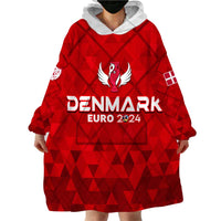 Personalized Denmark Football 2024 Wearable Blanket Hoodie Trophy Wing Style - Wonder Print Shop
