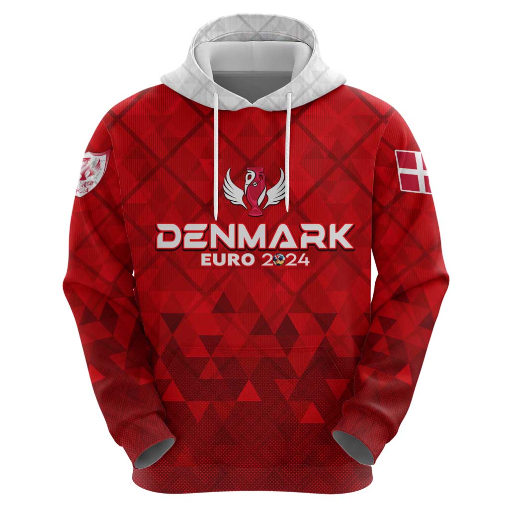 Personalized Denmark Football 2024 Zip Hoodie Trophy Wing Style - Wonder Print Shop