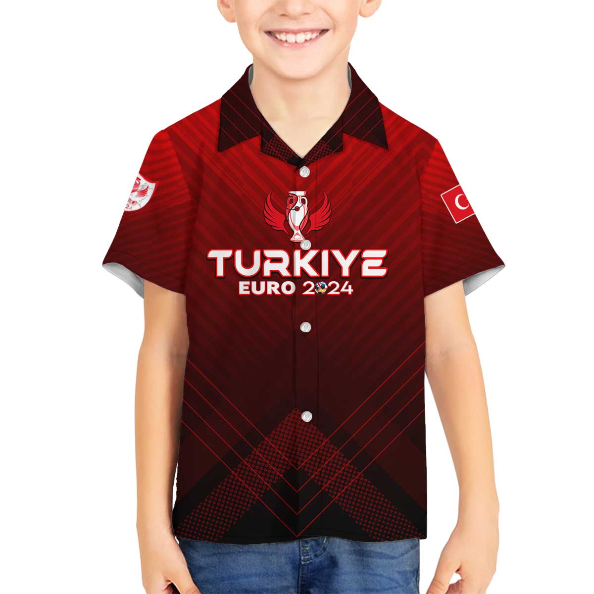 Personalized Turkey Football 2024 Family Matching Off The Shoulder Long Sleeve Dress and Hawaiian Shirt Trophy Wing Style - Wonder Print Shop