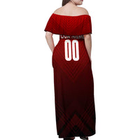 Personalized Turkey Football 2024 Family Matching Off Shoulder Maxi Dress and Hawaiian Shirt Trophy Wing Style - Wonder Print Shop