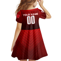 Personalized Turkey Football 2024 Kid Short Sleeve Dress Trophy Wing Style - Wonder Print Shop