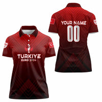 Personalized Turkey Football 2024 Women Polo Shirt Trophy Wing Style - Wonder Print Shop